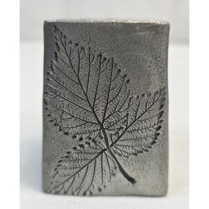 Seagull Canada 1997 Vintage Pewter Leaf Taper Candle Holder CH-118 Rustic Decor